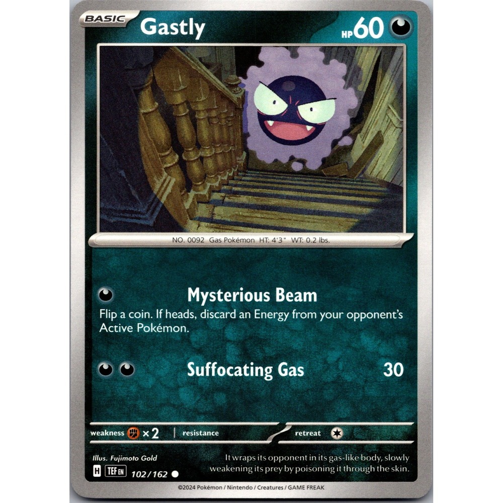 Pokemon Gastly 102/162 Common SV05 Temporal Forces Darkness Normal LP
